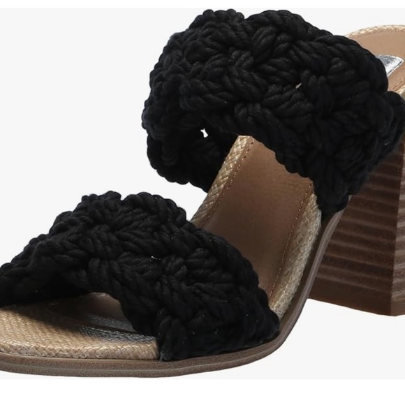 Dolce Vita Black Heeled Sandals with Textured Upper - Picture 1 of 7
